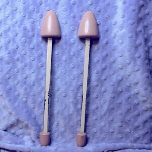 Vintage 1950’s Shoe Forms / stretchers.  pink wood and flexible metal GUC
